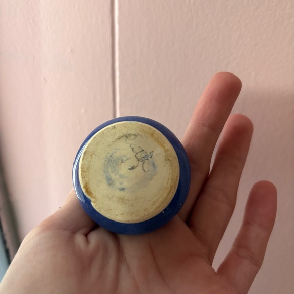 Vtg Blue Mini Bud Vases 2” 3” Set Of Two - Picture 6 of 9